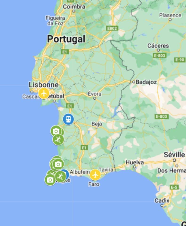 Galerie V - Surf trip sud du Portugal itinéraire1