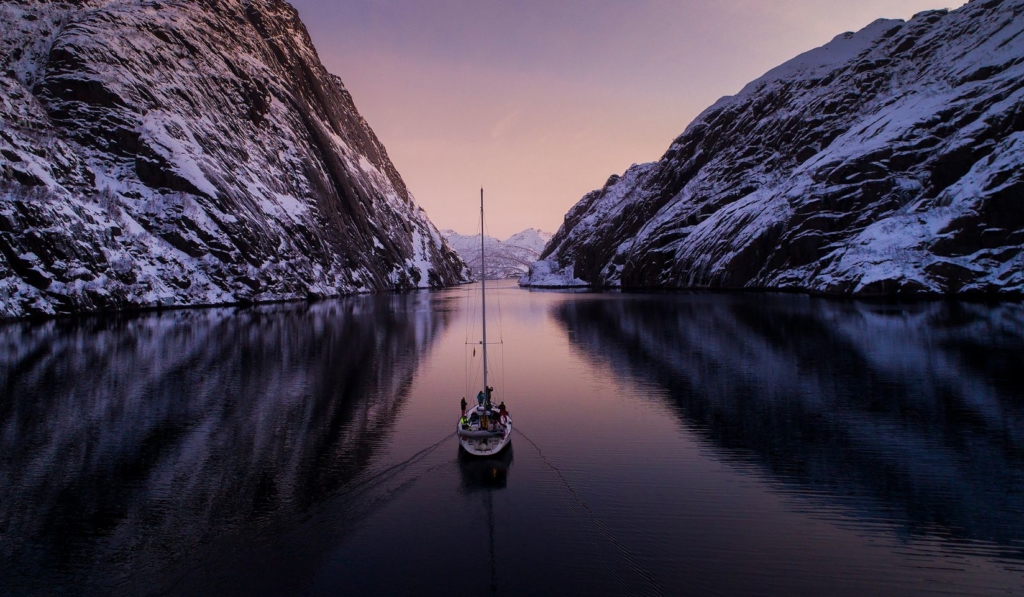 Galerie voilier sail ski norvège fjords alpes de lyngen