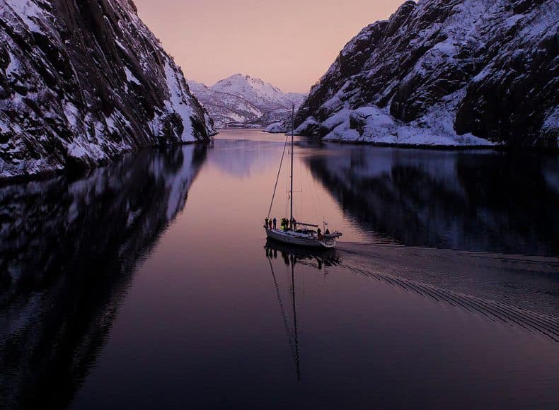 Vignette voilier sail ski norvège fjords alpes de lyngen
